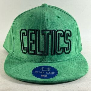 Boston Celtics Ultra Game NBA Sandy Faux Suede Snap Back Hat Cap Kelly Green